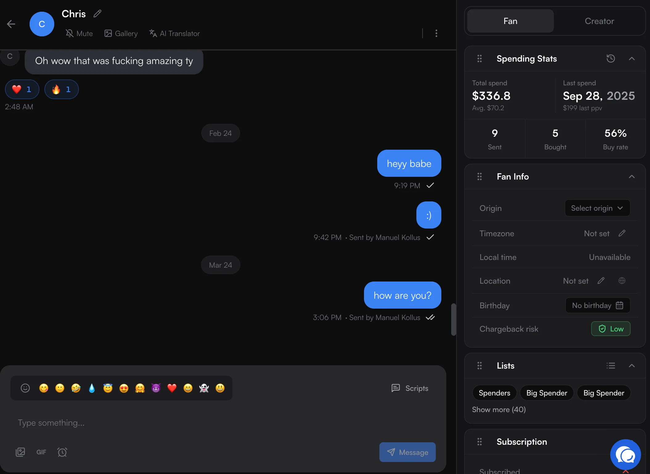 Chatseeker message dashboard for large chat teams